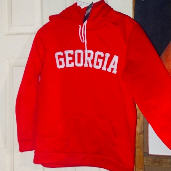 Red Large simply MM, GEORGIA hoodie with front pocket, new w/tags - Picture 1 of 5